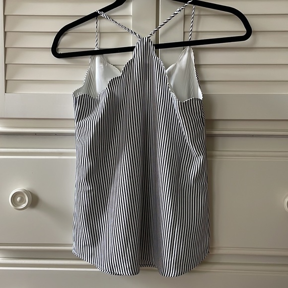 NWT J. Crew Factory Striped Scalloped Cami Top, size 00 - Picture 3 of 5